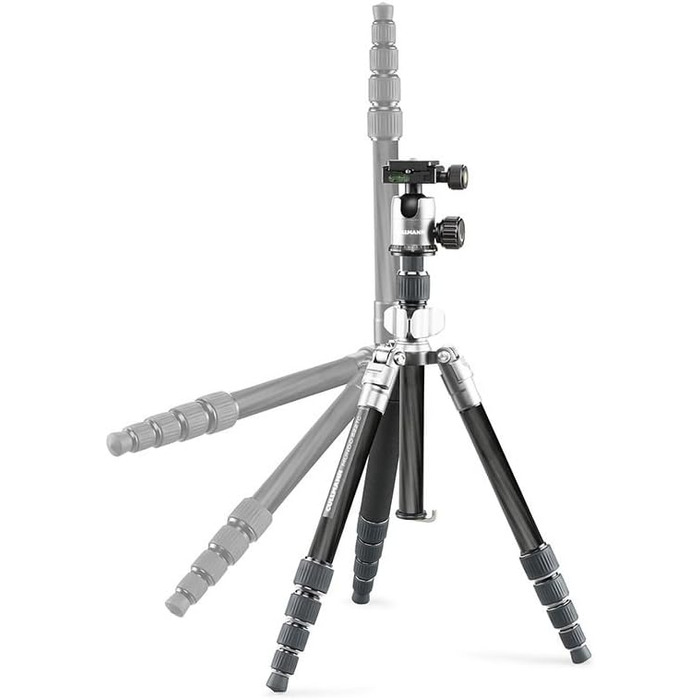 Штатив Cullmann MUNDO 522TC Carbon з кульковою головкою (136 см, 5 кг) срібний - для подорожей