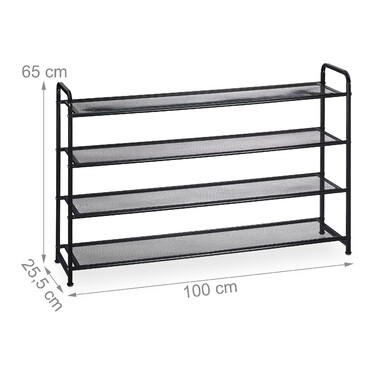 Relaxdays Metal Shoe Rack for 16 Pairs of Shoes