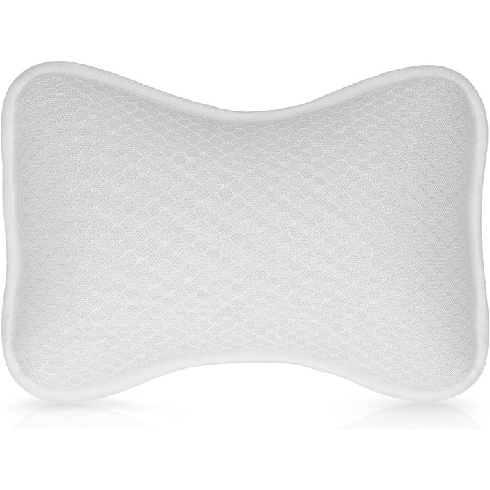 Navaris Small Bathtub Pillow made of Mesh - Tub Pillow Headrest Neck Pillow for Bathtub - Öko Tex Standard 100 - Anti-Slip in White