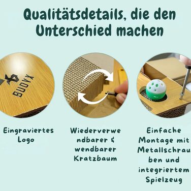 Дряпалка для котів L-подібної форми – з щільної гофрованої картонної коробки – для дряпання та відпочинку – екологічна, двостороння та стійка – ідеальна для домашніх котів