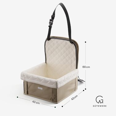 Автокрісло для собак Gütewerk: міцне, для середніх та маленьких собак, з безпечною шлейкою