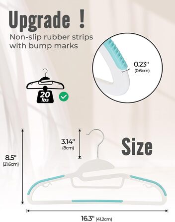 20 шт. Плечики для одягу HOUSE DAY з пластику, неслизькі, для вологого та сухого одягу, обертаються на 360°, міцні, економія місця
