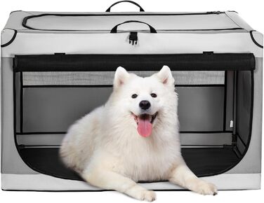 Клітка для собак Petsfit, розкладна, велика, сіра (91x61x59 см)