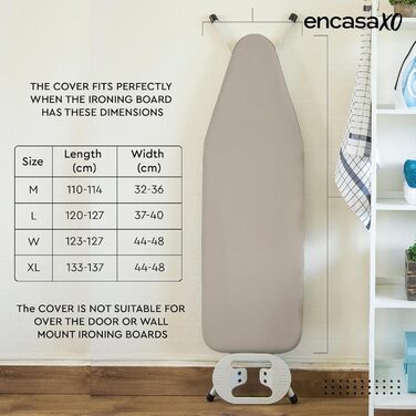 Чохол для прасувальної дошки Encasa XO Mini, 125x46 см, маув, з термовідбиваючою підкладкою та гумкою