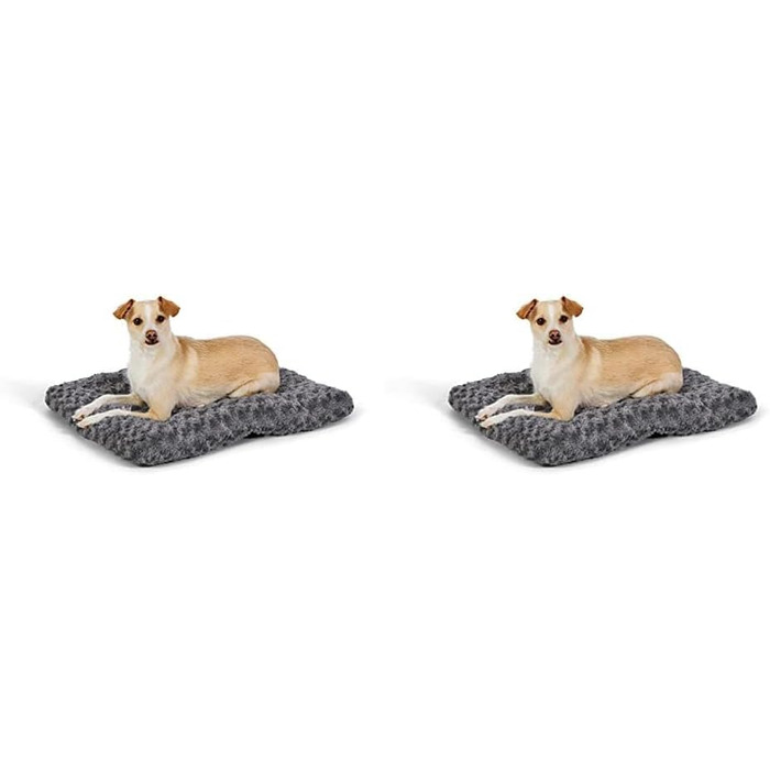 Amazon Basics Machine Washable Dog Bed for Large Dogs - Washable and Durable, 102 x 69 x 9 cm, Gray Swirl (L 46 x W 6 x H 5 cm (Pack of 2))