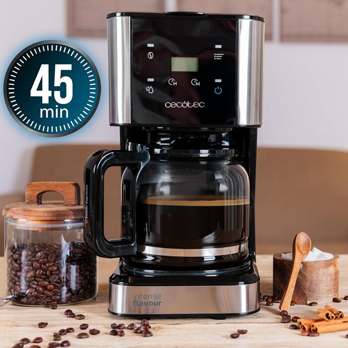 Кавомашина крапельна програмована Cecotec Coffee 66 Smart Plus, 980W, 1,5л, сталь, LCD, Touchscreen, ExtemAroma, AutoClean