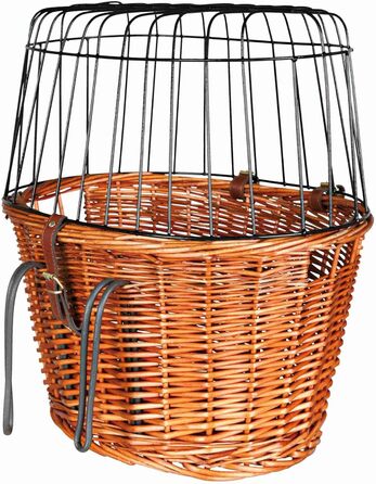 ТRIXIE Корзина для собак на велосипед, до 5 кг, 44 × 48 × 33 см - плетена корзина для руля, з пластиковим гратами, 2806 natur