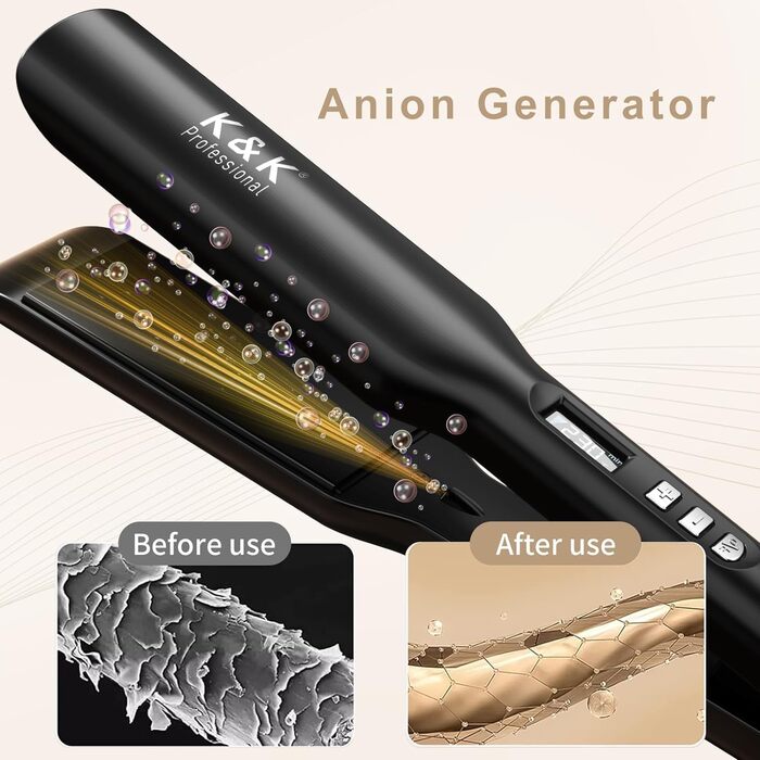 Випрямляч для волосся K&K Haare 45 мм з керамічно-титановим покриттям та іонізацією