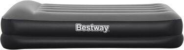 Надувне ліжко Bestway Tritech Aeroluxe чорного кольору, 191 x 97 x 46 см, односпальне, з вбудованим електронасосом