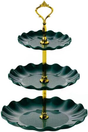 Підставка для тістечок Wagoodter 3 яруси, зелена - для вечірок, днів народжень, чаювання