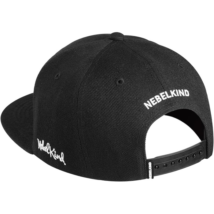 Snapback кепка Nebelkind: чорна, унісекс, регульована, стильна, бейсболка з прямим козирком, ретро