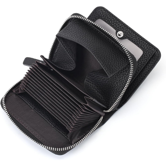SENDEFN Wallet for Women, Leather Wallet for Women with Many Compartments, Small Women's Cardholder Wallet, RFID Protection Card Holder with Zipper and Many Compartments, Wallet