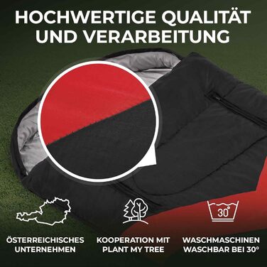Спальний мішок HIMMELSZELT 4 сезони Outdoor -5°C до +10°C, 220x85 см, DRYSHIELD, для туризму, кемпінгу, риболовлі, чорно-зелений (чорно-червоний)