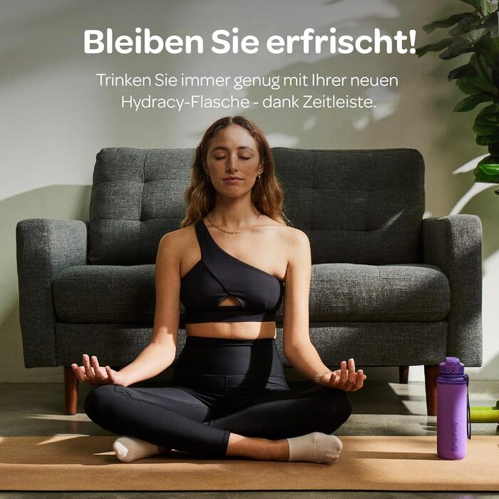Пляшка для води Hydracy з фруктовою вставкою 500 мл, BPA-free, з міткою часу, спортивна, блакитна 