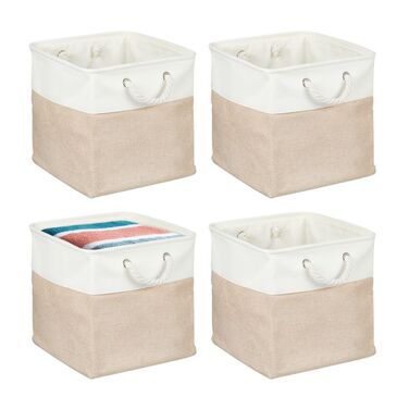 Set of 4 Linen Storage Baskets