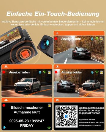 iZEEKER 4K Автомобільний відеореєстратор (Dashcam) з Wi-Fi, 32GB SD-карткою, двоканальний запис 4K+1080P, IPS-дисплей 2.99', Нічне бачення, G-сенсор, Запис по колу, Паркувальний режим 24/7