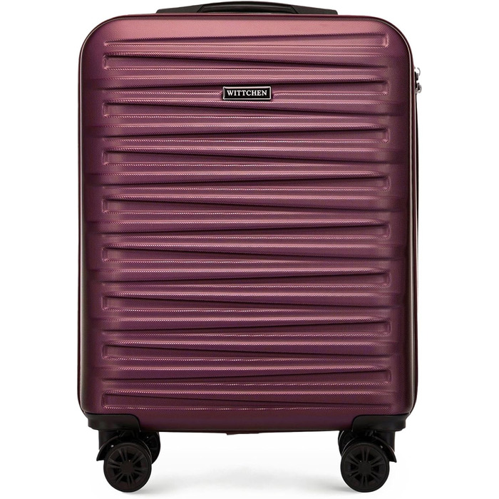 WITTCHEN Skyspeed Line - Великий валіза на колесах, жорсткий корпус ABS, телескопічна ручка, комбінаційний замок, 4 колеса, каштанового кольору. Підходить для авіакомпаній Lufthansa, Eurowings, Ryanair, Condor.