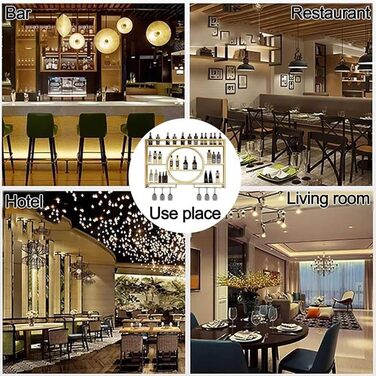 Металева вітрина для вина на стіну, круглий винний стеллаж, шафа для вина з металу, для бару, полиці для бару, багатофункціональна вітрина для дому, ресторану, бару (100x15x80 см, Чорний)