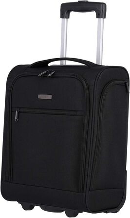 Чемодан ручної поклажі Travelite, 43 см, 28 л, з сумкою для ліквідів, 2 колеса, чорний