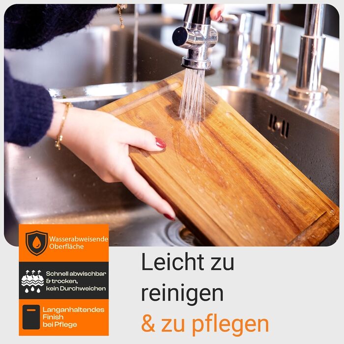 Набір дерев'яних обробних дощок – 4 шт. з акації, жировідштовхувальне покриття • Міцний, довговічний та стильний набір для кухні