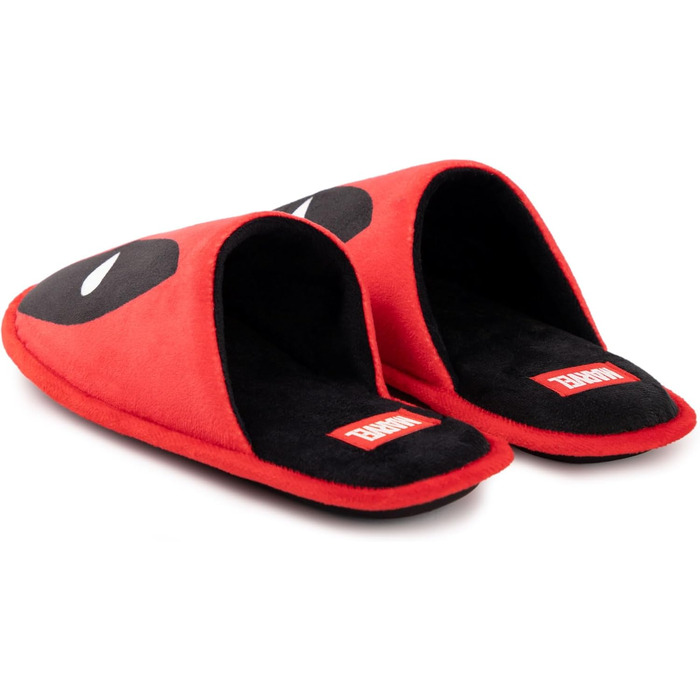 Тапочки Deadpool Marvel для дому, дорослі | Червоні пантофлі з принтом маски | Супергеройські тапочки Marvel Comics 43/44 EU