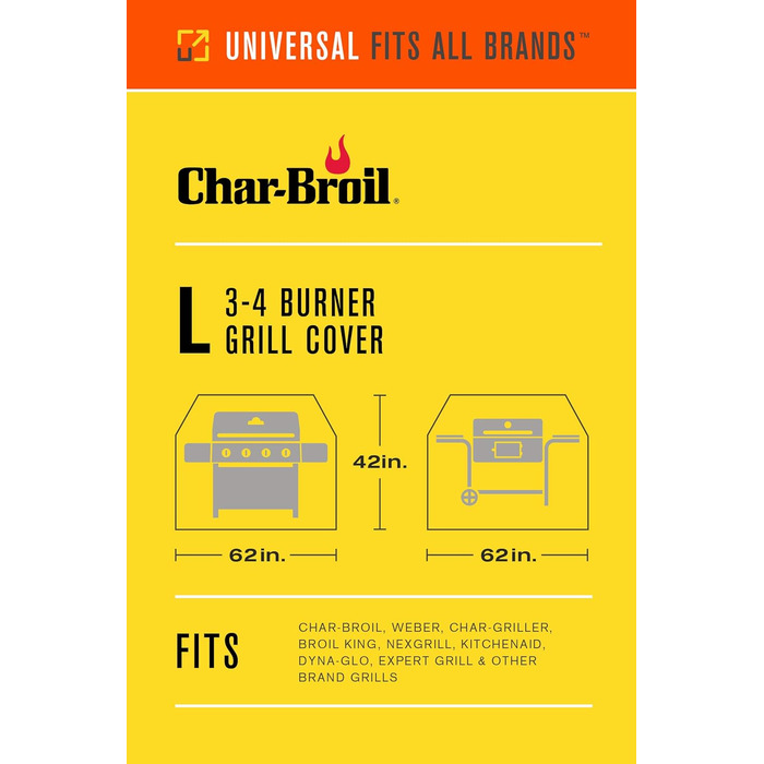 Чохол для гриля Char-Broil Performance 3-4 пальники, великий, водонепроникний, зелений