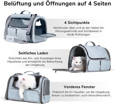 Транспортна переноска для котів та собак FUKUMARU, рожева, велика (до 22 кг)