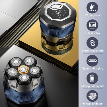 Електричний чоловічий голчастий тример ALLOMN для голизни, бездротовий, вологостійкий, з ротаційними лезами та магнітним голчастим блоком