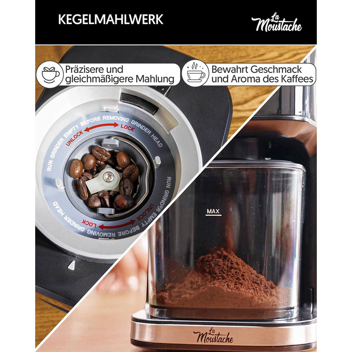 Електрична кавомолка та подрібнювач спецій La Moustache GrindMaster Silver BD-CG018, 165W, нержавіюча сталь, 350г