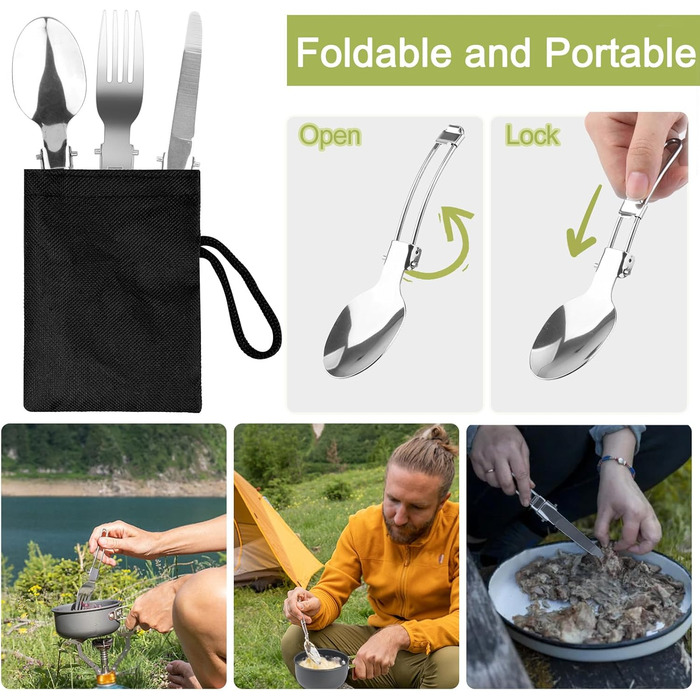 Набір посуду для кемпінгу з алюмінію, туристичний посуд, набір для пікніка та походів