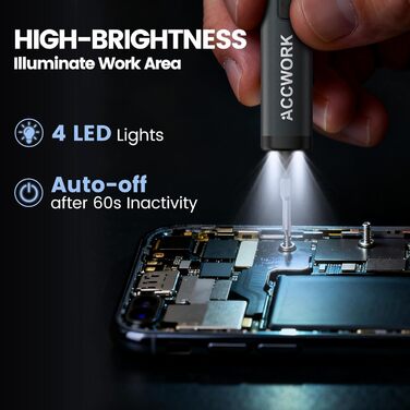 Електрична викрутка 78 в 1 з LED екраном та 72 бітами S2 для ремонту ноутбуків, окулярів, годинників