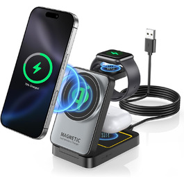 3-в-1 Зарядна станція для Apple Watch, iPhone та AirPods Pro (індукційна, бездротова)