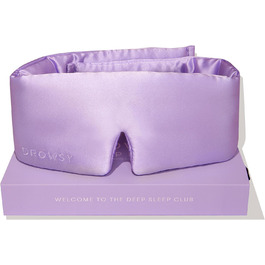 DROWSY Шовкова маска для сну Silk Schlafmaske. Шовкова маска для сну з м'якою підкладкою, що забезпечує комфортний сон у повній темряві. (Колір: Lavender Haze)