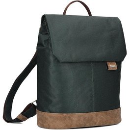 Two Ladies Backpack Olli OR13 Daypack 7 Liter robust, durable, water-resistant, padded back panel, main compartment with zipper, secret pocket, cell phone pocket, slip pockets, padded laptop compartment (Pine)