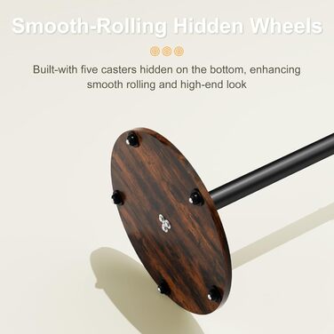 Підставка для телевізора Unho з регульованою висотою та коліщатками, для екранів 40-75 дюймів, VESA 600x400 мм, до 50 кг (Чорний)