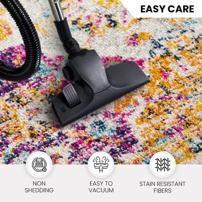 Килим Livabliss Sicily Vintage Sicily Vintage 120x170 см - для вітальні, їдальні, спальні, у стилі бохо, з кольоровим візерунком, блакитний, гірчичний, чорно-блакитний, сірий та гірчичний кольори