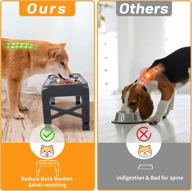 Підвищені годівниці для собак Elevated M Білий (8' для собак M/L), Сірий (S (6' для маленьких собак))