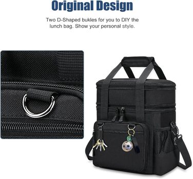 Тактична ланч-торбинка HSHRISH: велика, ізольована, водонепроникна, 15L, чорний камуфляж