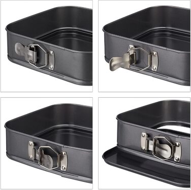 Набір для випічки Relaxdays, 7 предметів, круглі та квадратні форми, 18-28 см, сталь з антипригарним покриттям