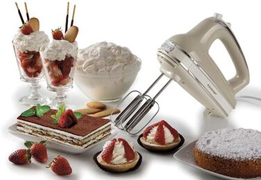 Міксер ручний Ariete Vintage 1548, 450W, Бежевий, 5 швидкостей, турбо-функція, 2 насадки для тіста та збивання