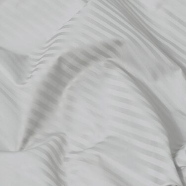 Набір постільної білизни Queen-Size Feather & Stitch: 3 предмети, 100% бавовна, щільність 500 TC, смугастий сатин, колір Blue Blush