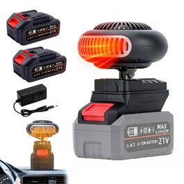 Портативний електрообігрівач для авто, офісу та дому з акумулятором 170W, 2 режими (30-80°C), захист від перегріву та перекидання, з двома акумуляторами