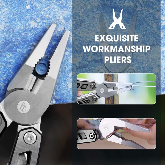 BIBURY Multitool - Titanium Multi-Tool Set with Pliers, Screwdriver, for Men & Women, Outdoor, Camping, Hunting, Fishing & Hiking