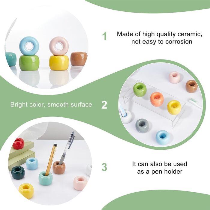 AHANDMAKER 12-Piece Small Mini Toothbrush Holders Ceramic, Multicolor Handmade Ceramic Toothbrush Holder Sets, Elegant Mini Ceramic Toothbrush Holders for Bathroom Vanities