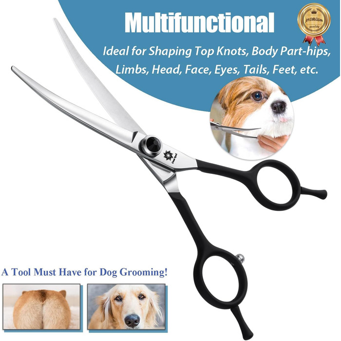 Ножиці для собак Dream Reach 6.5 дюймів, професійні, з нержавіючої сталі 440C, для грумінгу, в подарунковій коробці