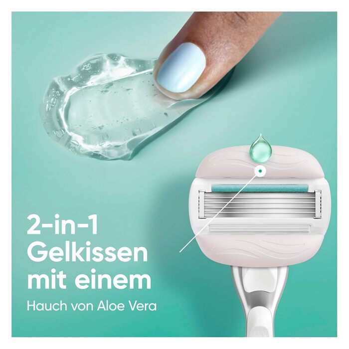 Жіноча бритва Gillette Venus Pro Comfortglide Sensitive для чутливої шкіри, срібляста (бритва + 6 змінних касет)