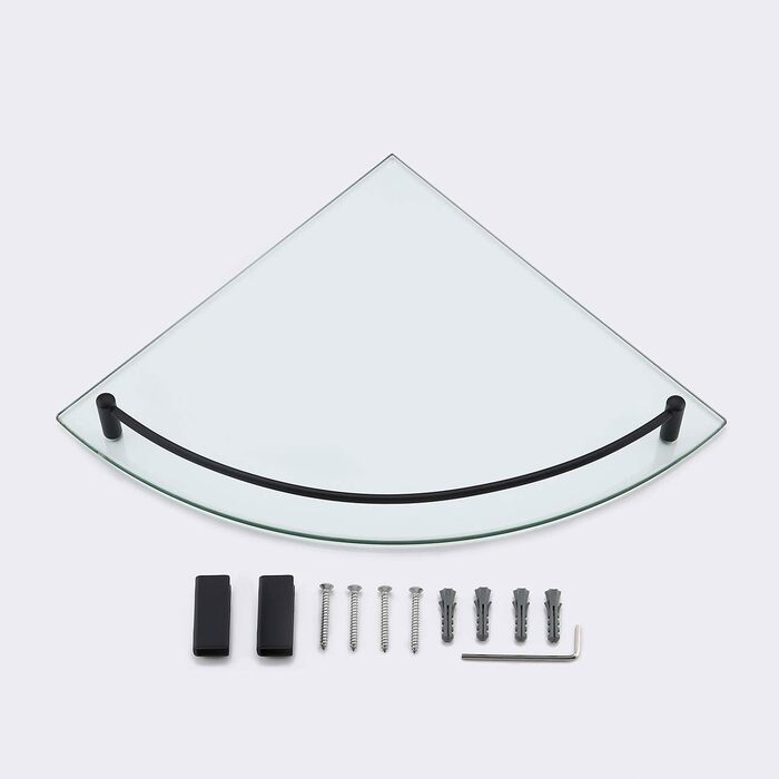 Скляна поличка для душу/ванної кімнати KES BGS101A--P - скляна поличка для душу, нержавіюча сталь SUS304, чорний колір