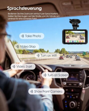 Відеореєстратор HUPEJOS 4K для авто (двоканальний, STARVIS, HDR, GPS, WiFi, нічна зйомка, 64GB карта в комплекті)