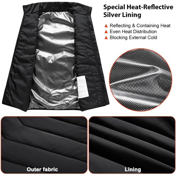 Обогревна жилетка Amurhey для чоловіків та жінок з 21 зоною обігріву, сумісна з 5V/7.4V, модель 2025. Електрична жилетка, унісекс, тепла, яку можна прати. (Без Powerbank)