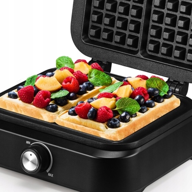 Вафельниця Mozano Smart 1500W, чорна (на 2 великі вафлі)
